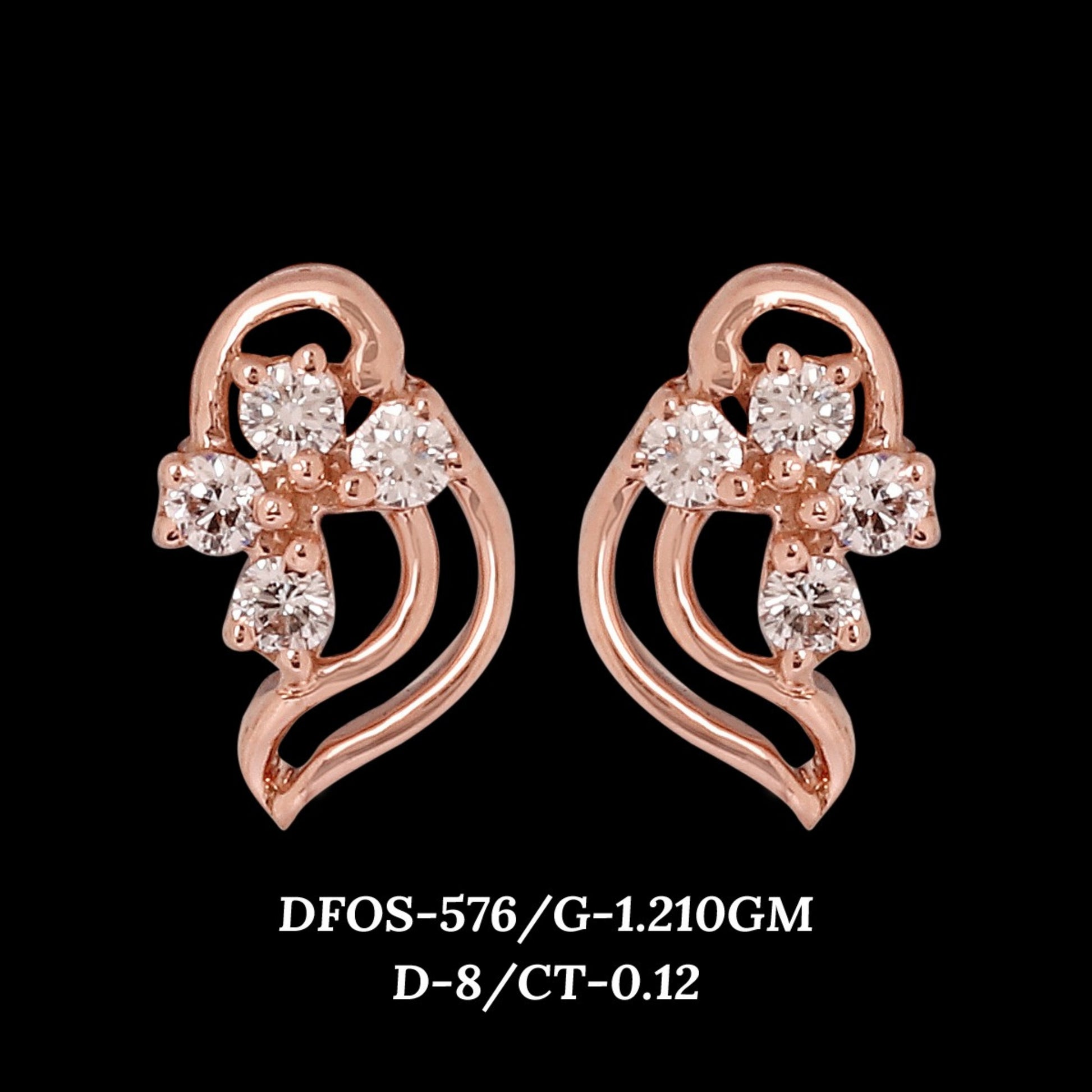 Diamond EARRING With 1.21 Gms of 18 Kt Gold and 0.12 Cts of Certified Natural Diamonds Code: MJ26ER555