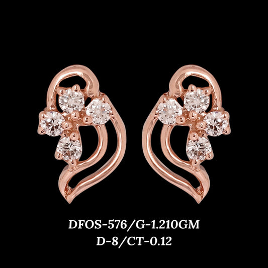 Diamond EARRING With 1.21 Gms of 18 Kt Gold and 0.12 Cts of Certified Natural Diamonds Code: MJ26ER555