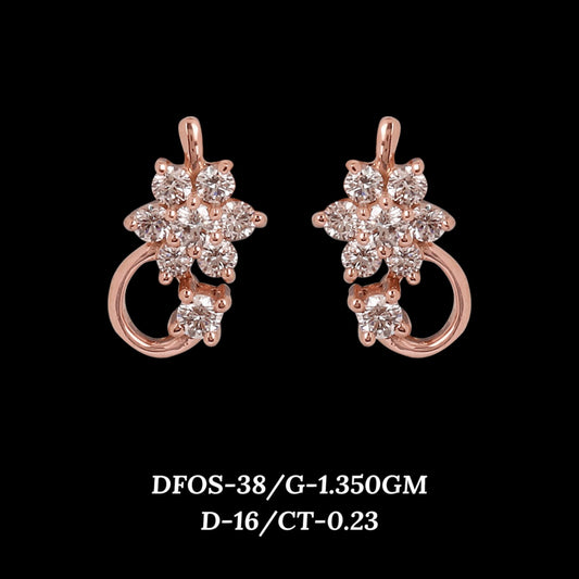 Diamond EARRING With 1.35 Gms of 18 Kt Gold and 0.23 Cts of Certified Natural Diamonds Code: MJ26ER510
