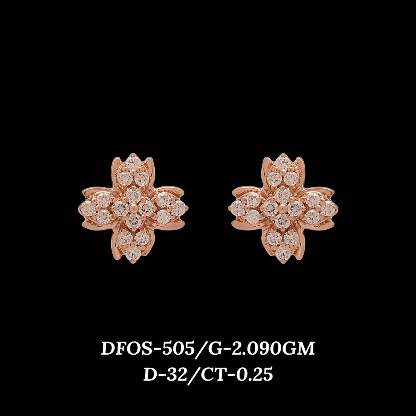 Diamond EARRING With 2.09 Gms of 18 Kt Gold and 0.25 Cts of Certified Natural Diamonds Code: MJ26ER536