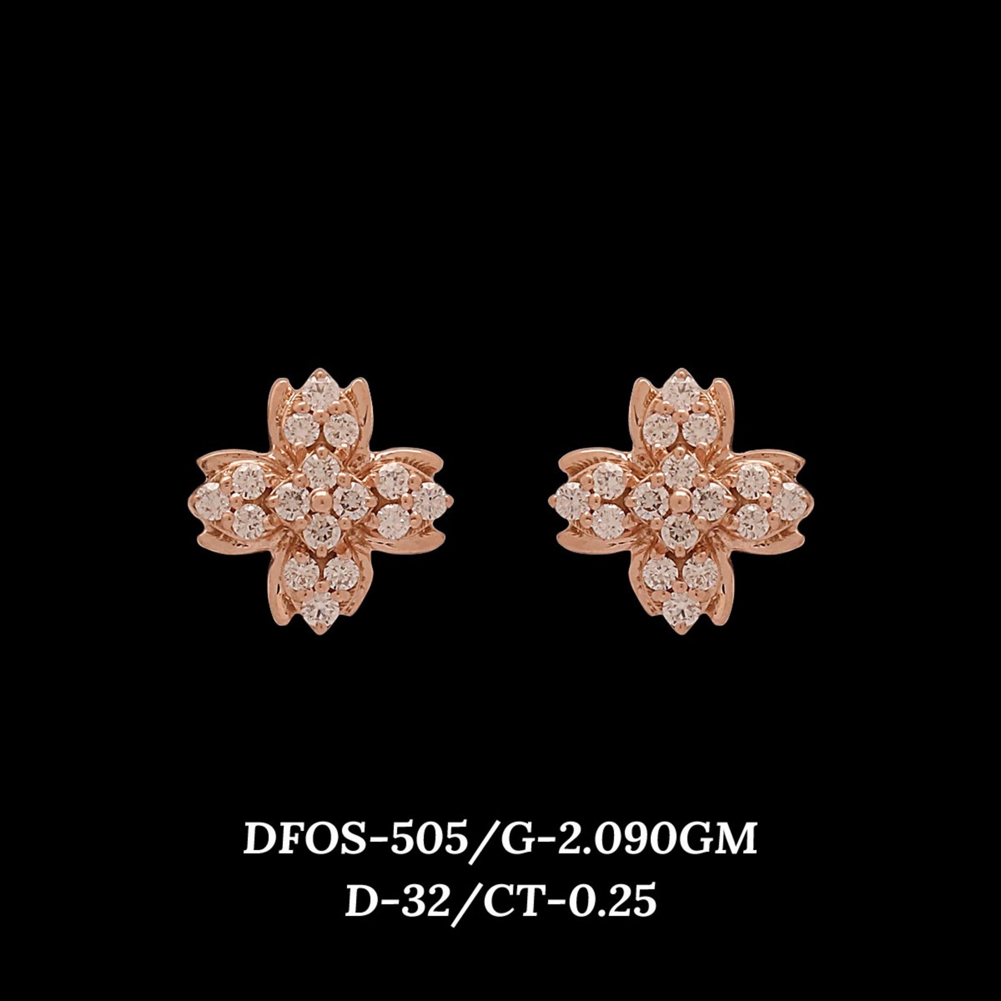 Diamond EARRING With 2.09 Gms of 18 Kt Gold and 0.25 Cts of Certified Natural Diamonds Code: MJ26ER536