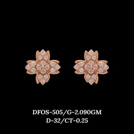 Diamond EARRING With 2.09 Gms of 18 Kt Gold and 0.25 Cts of Certified Natural Diamonds Code: MJ26ER536