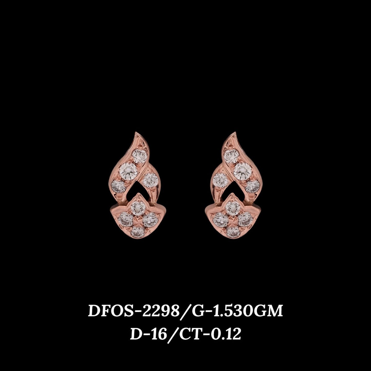 Diamond EARRING With 1.53 Gms of 18 Kt Gold and 0.12 Cts of Certified Natural Diamonds Code: MJ26ER400