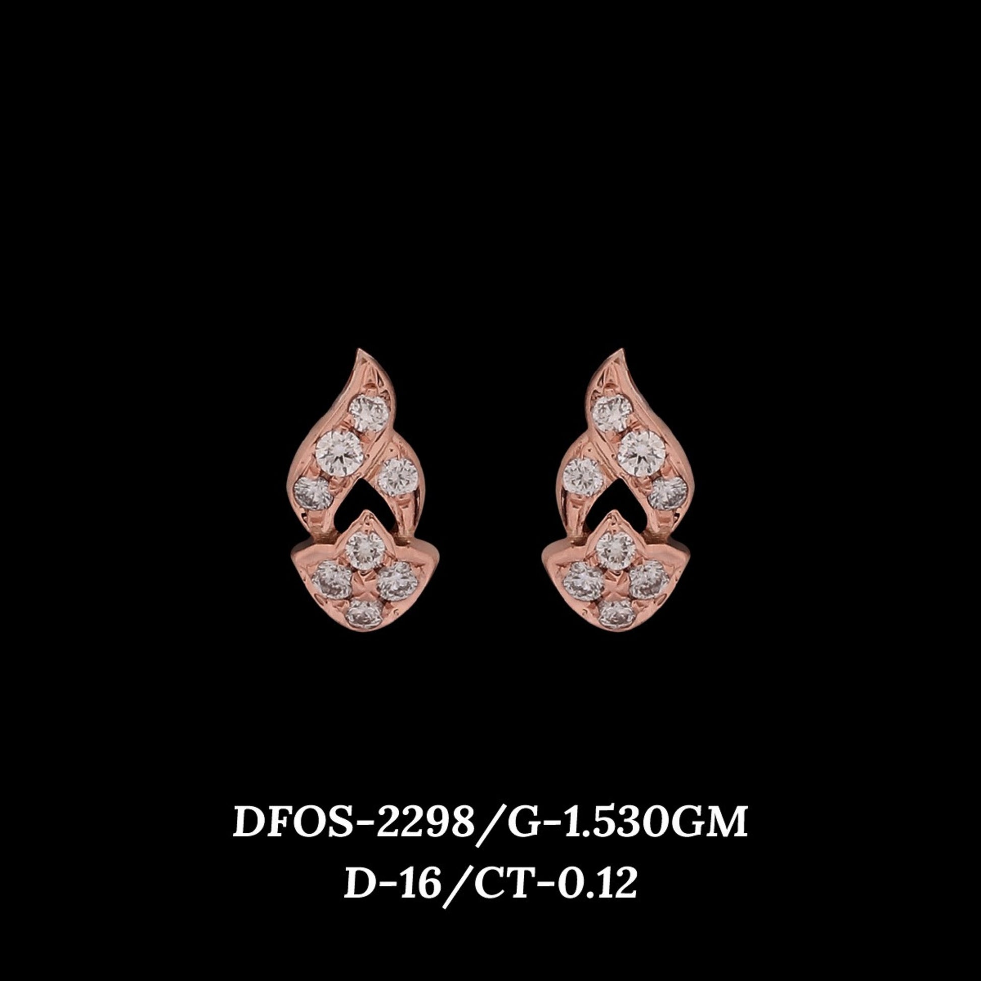 Diamond EARRING With 1.53 Gms of 18 Kt Gold and 0.12 Cts of Certified Natural Diamonds Code: MJ26ER400