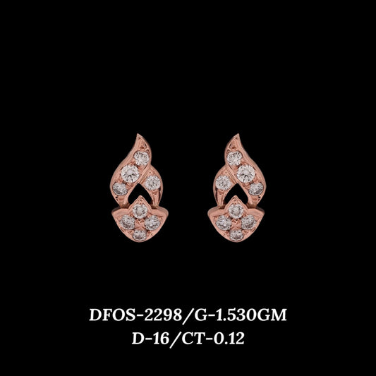 Diamond EARRING With 1.53 Gms of 18 Kt Gold and 0.12 Cts of Certified Natural Diamonds Code: MJ26ER400