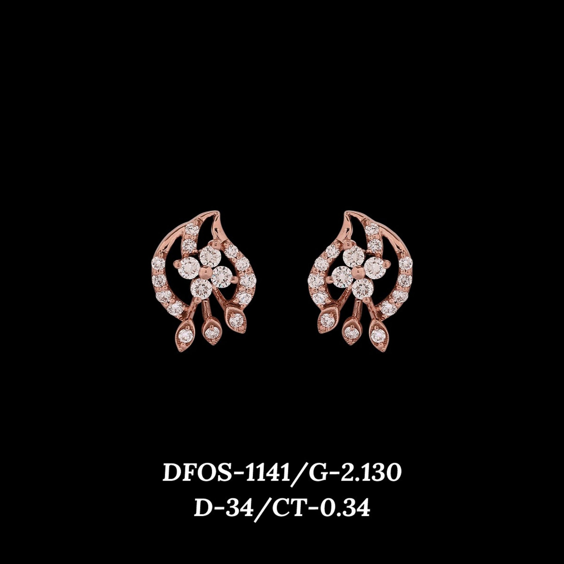 Diamond EARRING With 2.13 Gms of 18 Kt Gold and 0.34 Cts of Certified Natural Diamonds Code: MJ26ER166