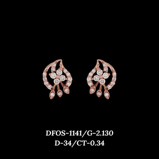 Diamond EARRING With 2.13 Gms of 18 Kt Gold and 0.34 Cts of Certified Natural Diamonds Code: MJ26ER166