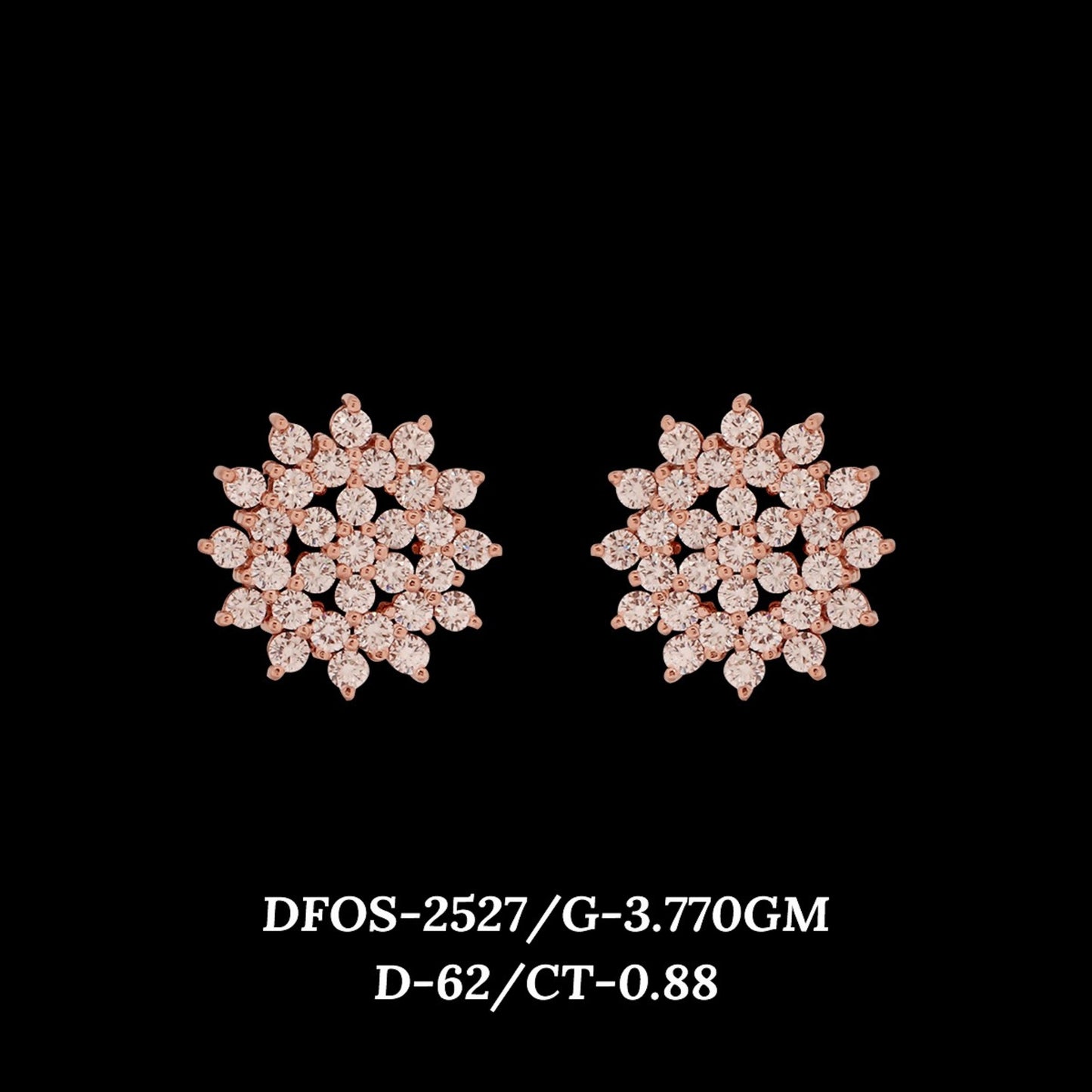 Diamond EARRING With 3.77 Gms of 18 Kt Gold and 0.88 Cts of Certified Natural Diamonds Code: MJ26ER481