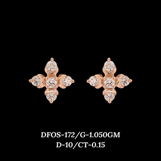 Diamond EARRING With 1.05 Gms of 18 Kt Gold and 0.15 Cts of Certified Natural Diamonds Code: MJ26ER246