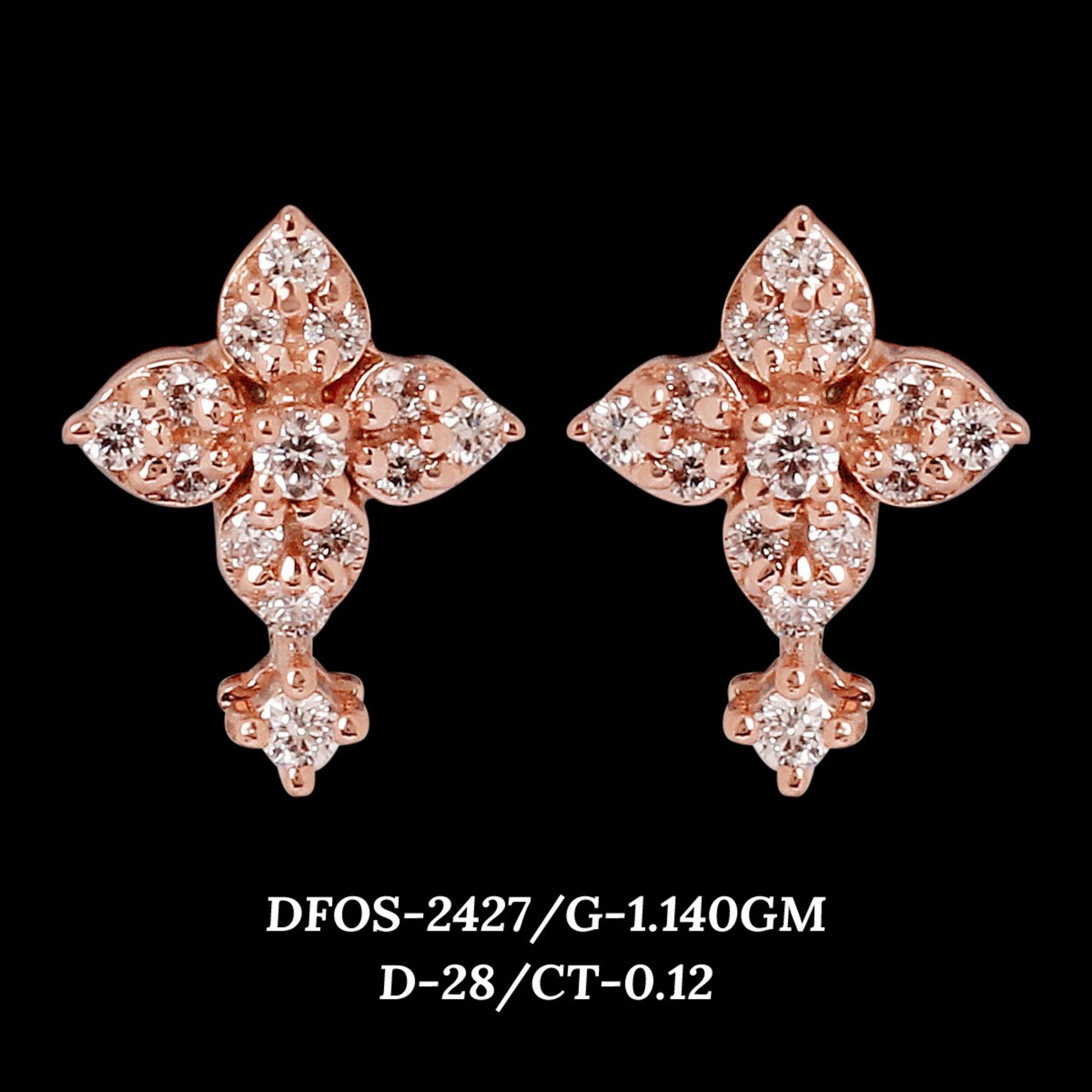 Diamond EARRING With 1.14 Gms of 18 Kt Gold and 0.12 Cts of Certified Natural Diamonds Code: MJ26ER450