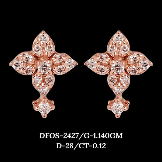 Diamond EARRING With 1.14 Gms of 18 Kt Gold and 0.12 Cts of Certified Natural Diamonds Code: MJ26ER450