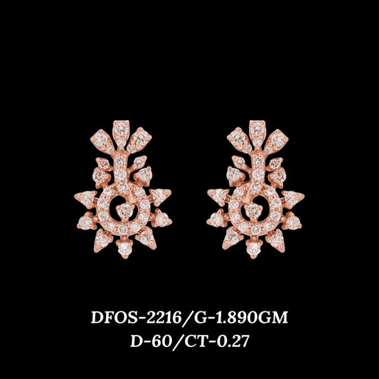 Diamond EARRING With 1.89 Gms of 18 Kt Gold and 0.27 Cts of Certified Natural Diamonds Code: MJ26ER371