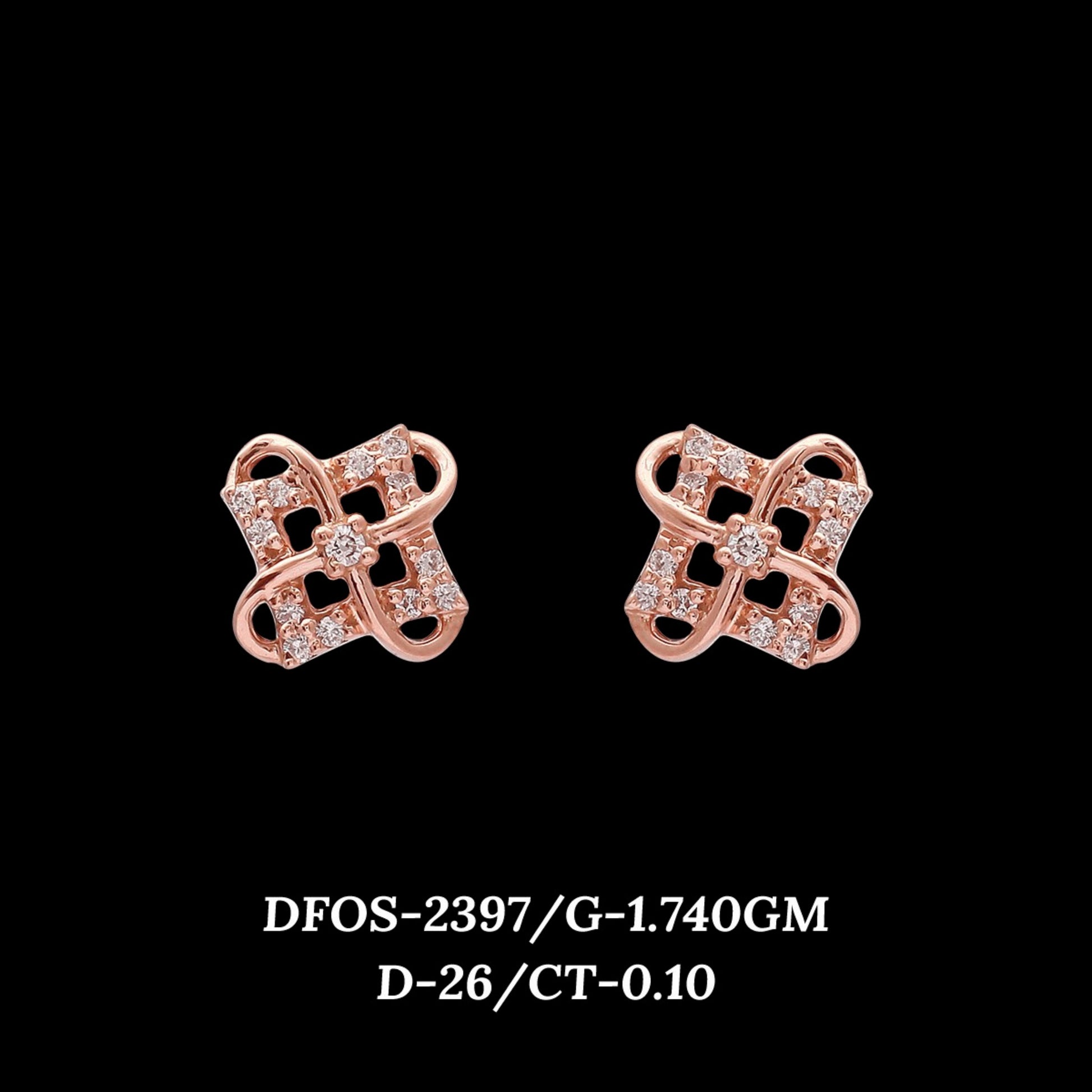 Diamond EARRING With 1.74 Gms of 18 Kt Gold and 0.1 Cts of Certified Natural Diamonds Code: MJ26ER443