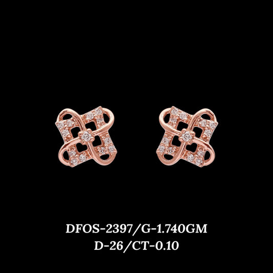 Diamond EARRING With 1.74 Gms of 18 Kt Gold and 0.1 Cts of Certified Natural Diamonds Code: MJ26ER443