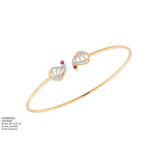 Diamond BANGLE With 3.44 Gms of 18 Kt Gold and 0.21 Cts of Certified Natural Diamonds Code: MJ26BG722