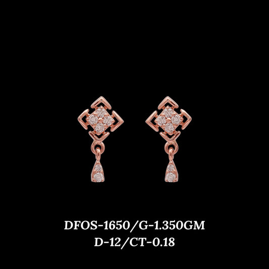 Diamond EARRING With 1.35 Gms of 18 Kt Gold and 0.18 Cts of Certified Natural Diamonds Code: MJ26ER234
