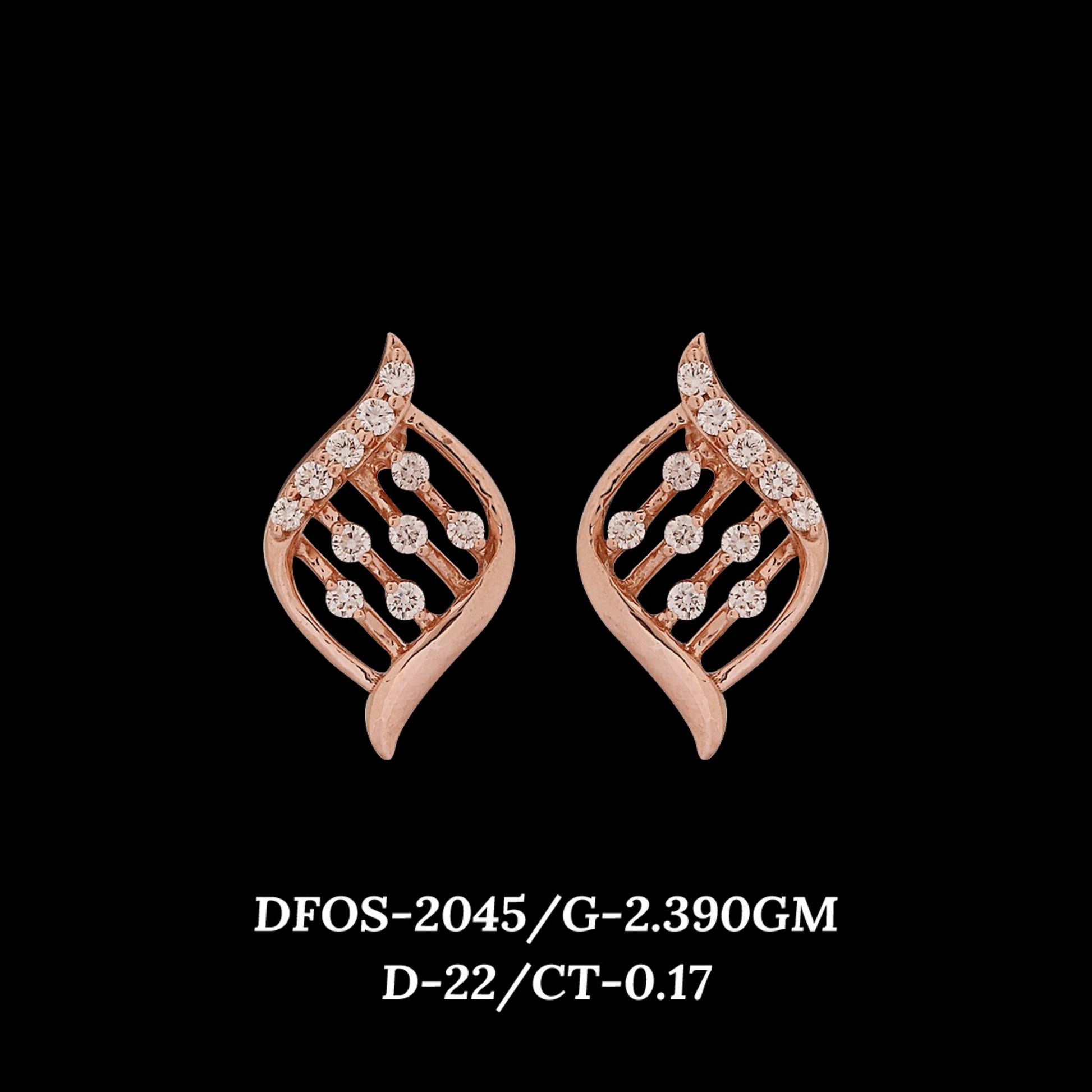 Diamond EARRING With 2.39 Gms of 18 Kt Gold and 0.17 Cts of Certified Natural Diamonds Code: MJ26ER349