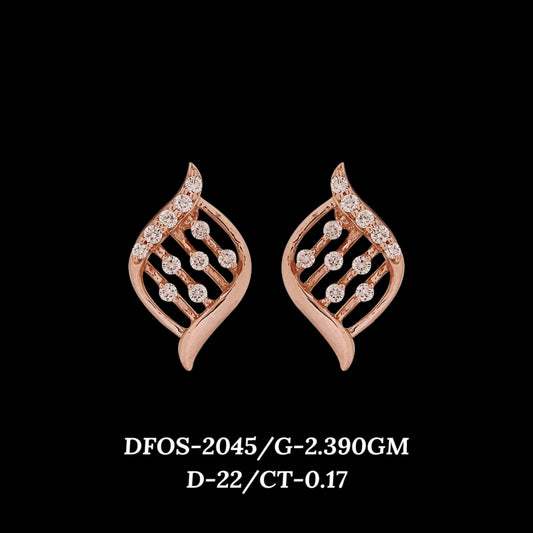 Diamond EARRING With 2.39 Gms of 18 Kt Gold and 0.17 Cts of Certified Natural Diamonds Code: MJ26ER349