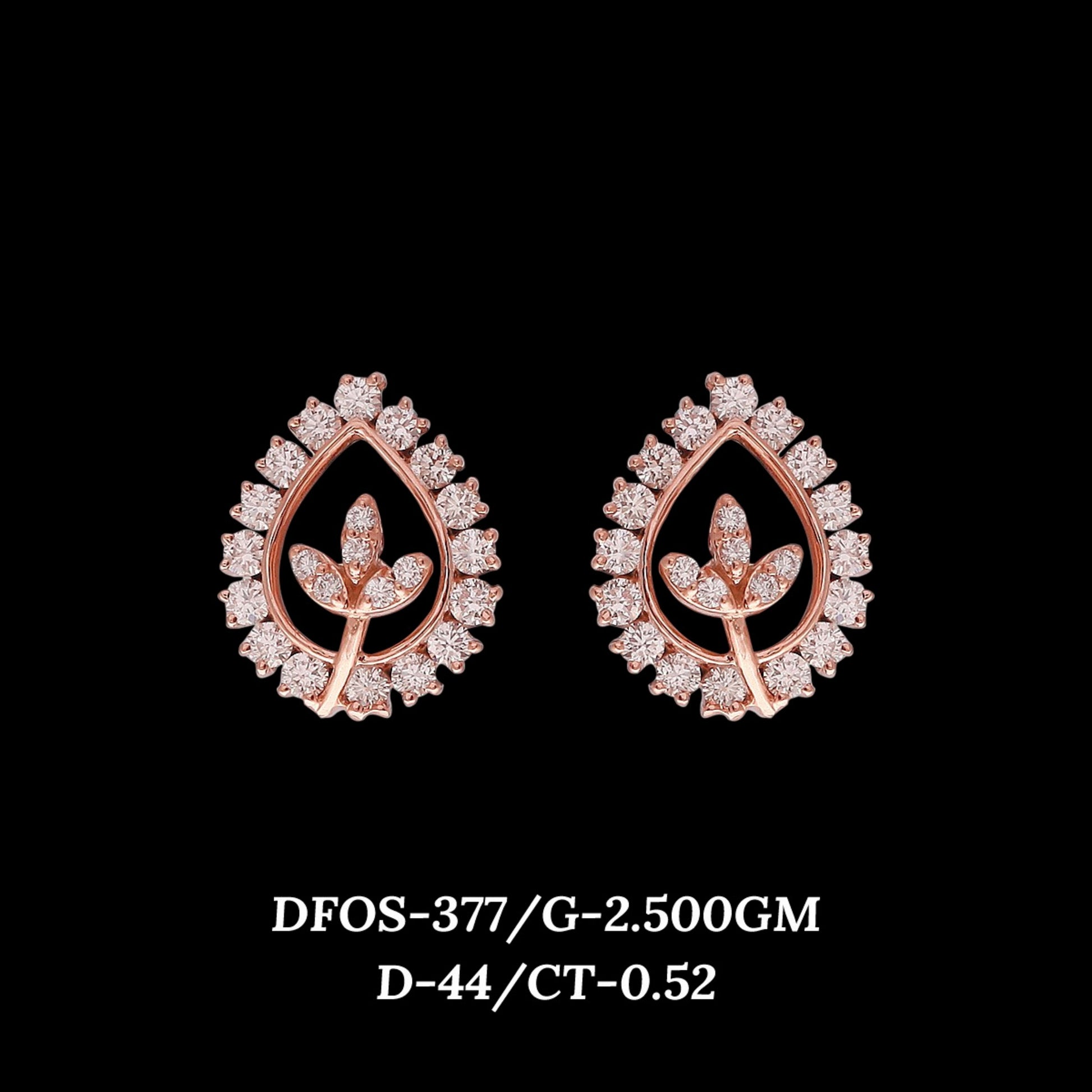 Diamond EARRING With 2.5 Gms of 18 Kt Gold and 0.52 Cts of Certified Natural Diamonds Code: MJ26ER508