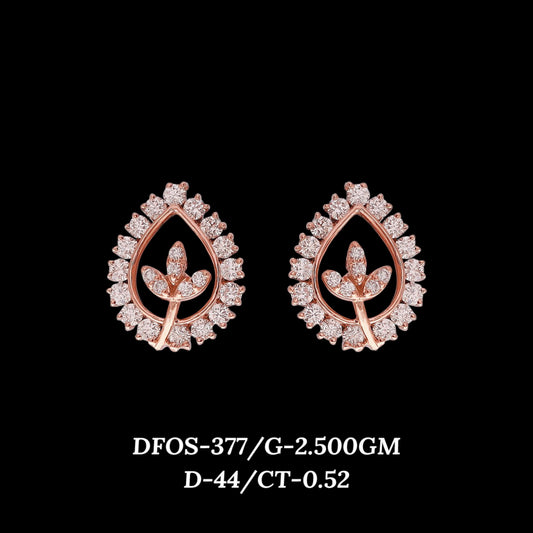 Diamond EARRING With 2.5 Gms of 18 Kt Gold and 0.52 Cts of Certified Natural Diamonds Code: MJ26ER508