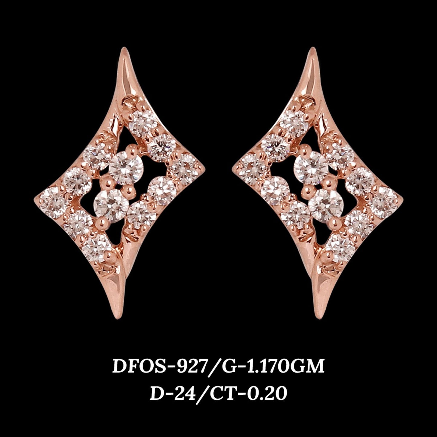 Diamond EARRING With 1.17 Gms of 18 Kt Gold and 0.2 Cts of Certified Natural Diamonds Code: MJ26ER614