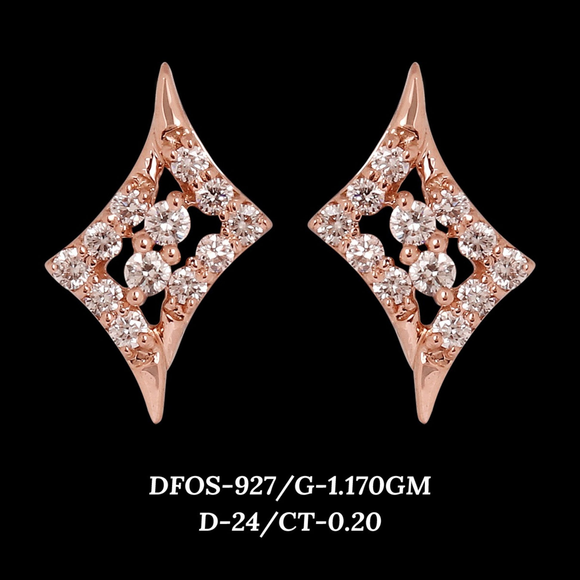 Diamond EARRING With 1.17 Gms of 18 Kt Gold and 0.2 Cts of Certified Natural Diamonds Code: MJ26ER614