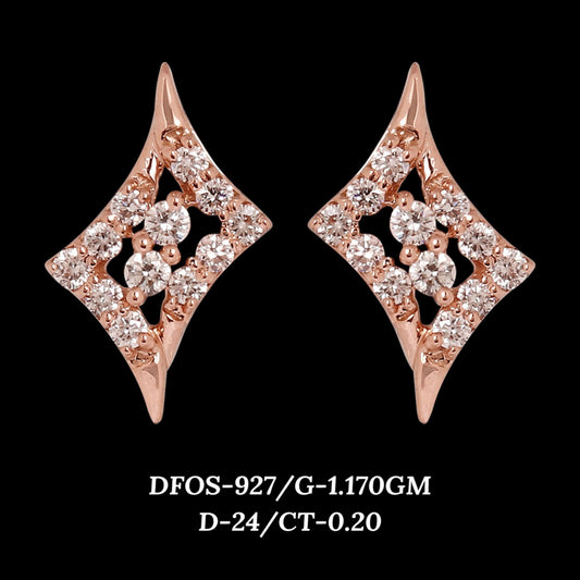 Diamond EARRING With 1.17 Gms of 18 Kt Gold and 0.2 Cts of Certified Natural Diamonds Code: MJ26ER614