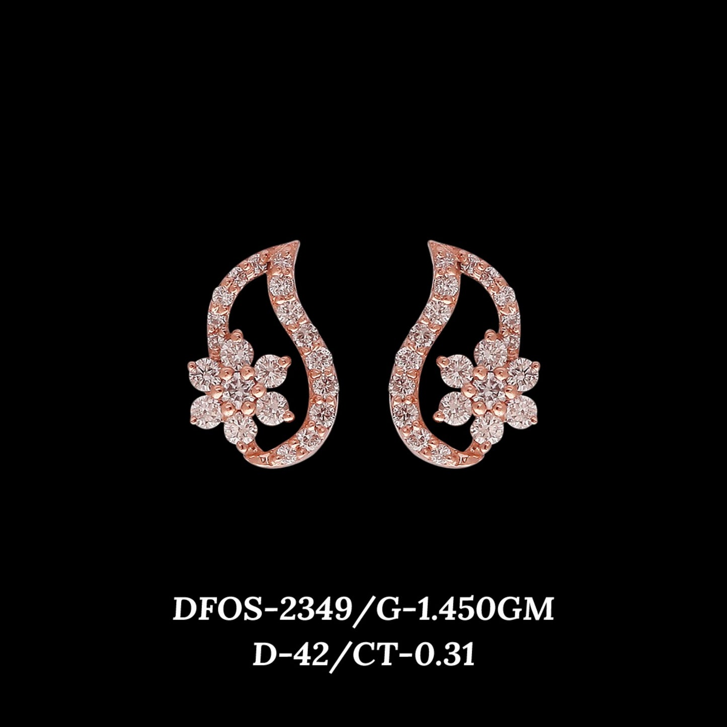 Diamond EARRING With 1.45 Gms of 18 Kt Gold and 0.31 Cts of Certified Natural Diamonds Code: MJ26ER427