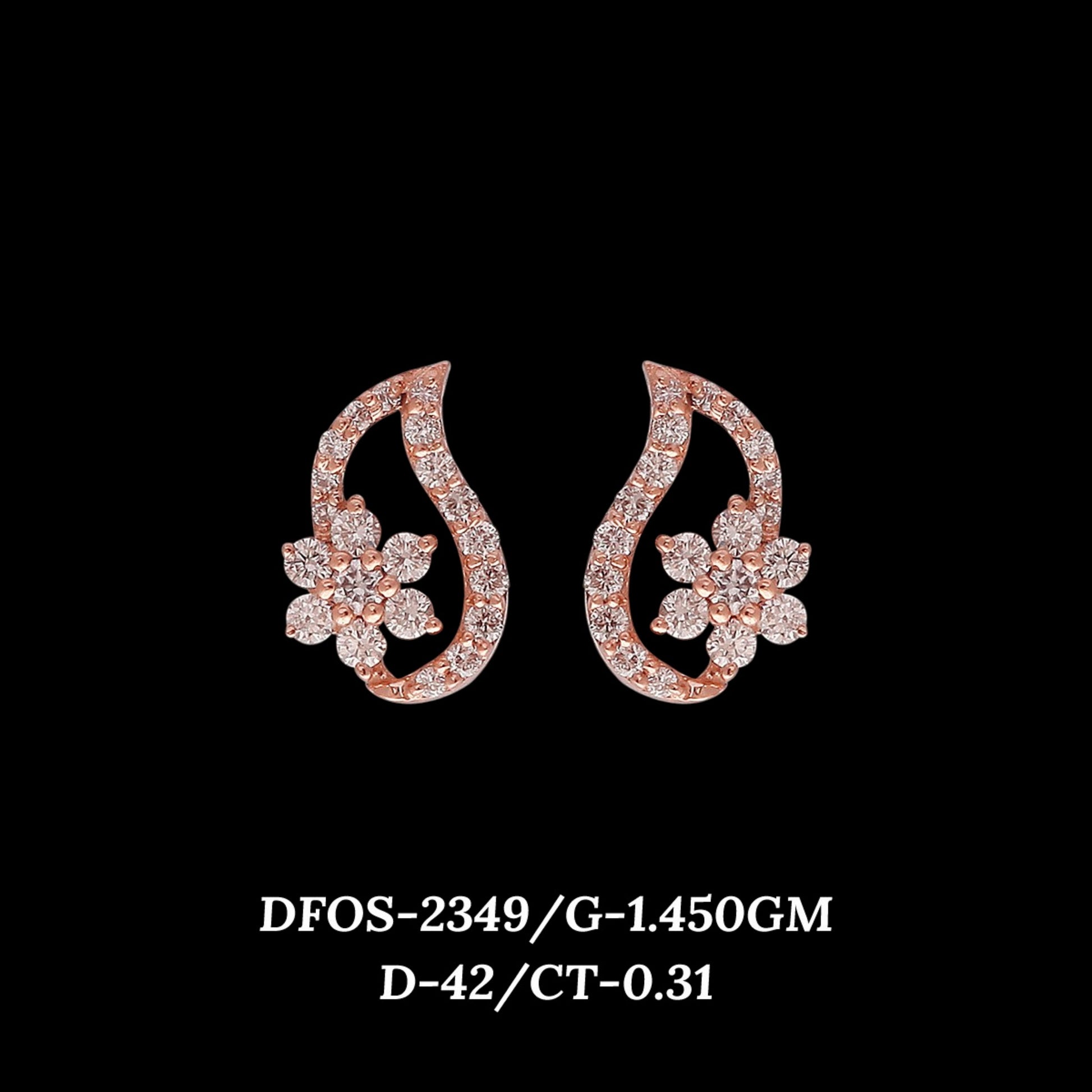 Diamond EARRING With 1.45 Gms of 18 Kt Gold and 0.31 Cts of Certified Natural Diamonds Code: MJ26ER427
