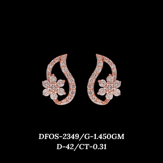 Diamond EARRING With 1.45 Gms of 18 Kt Gold and 0.31 Cts of Certified Natural Diamonds Code: MJ26ER427