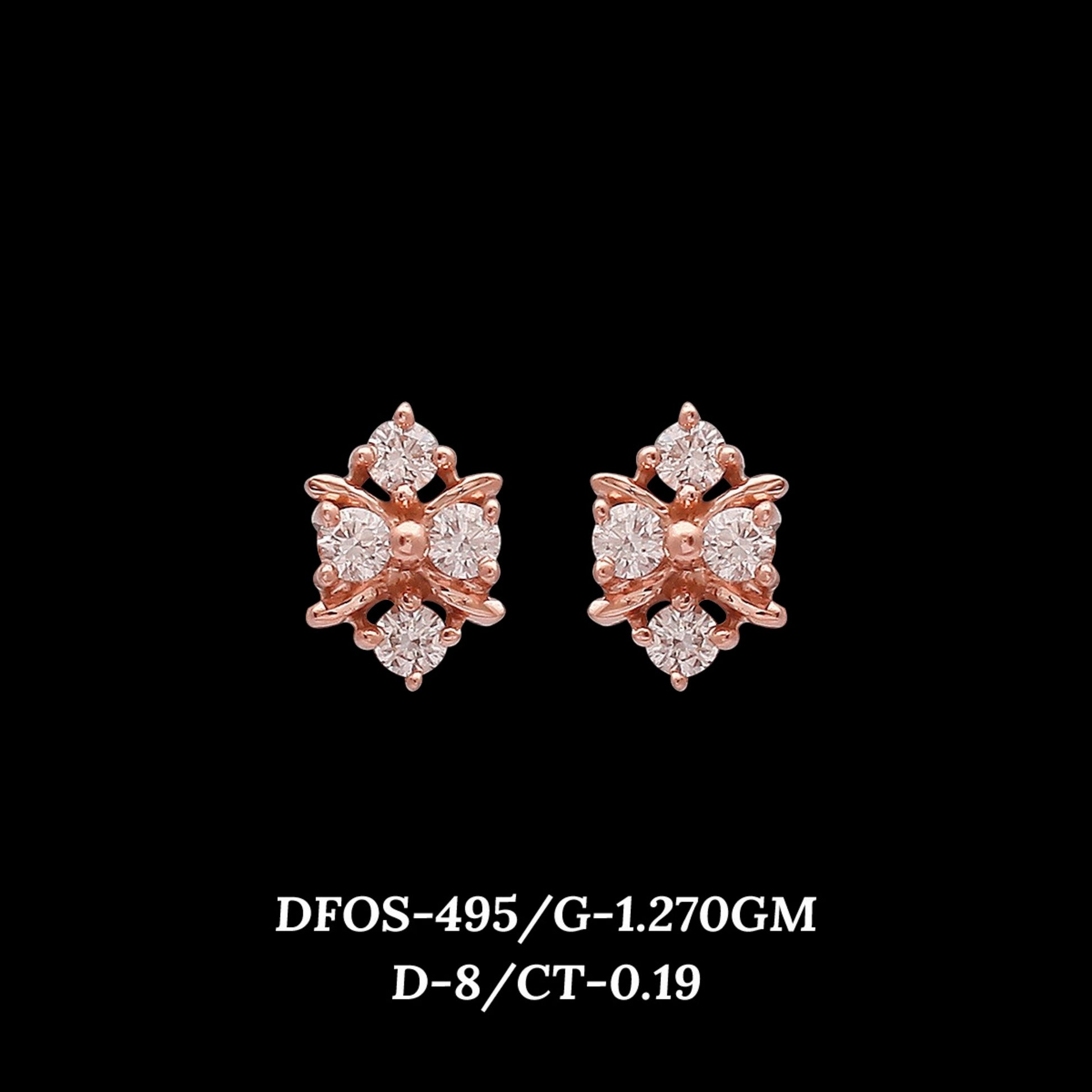 Diamond EARRING With 1.27 Gms of 18 Kt Gold and 0.19 Cts of Certified Natural Diamonds Code: MJ26ER532