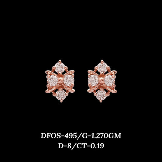 Diamond EARRING With 1.27 Gms of 18 Kt Gold and 0.19 Cts of Certified Natural Diamonds Code: MJ26ER532