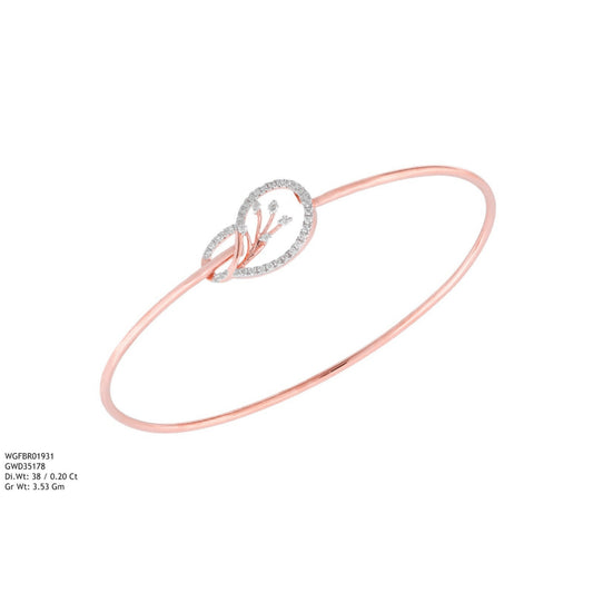 Diamond BANGLE With 3.53 Gms of 18 Kt Gold and 0.2 Cts of Certified Natural Diamonds Code: MJ26BG669