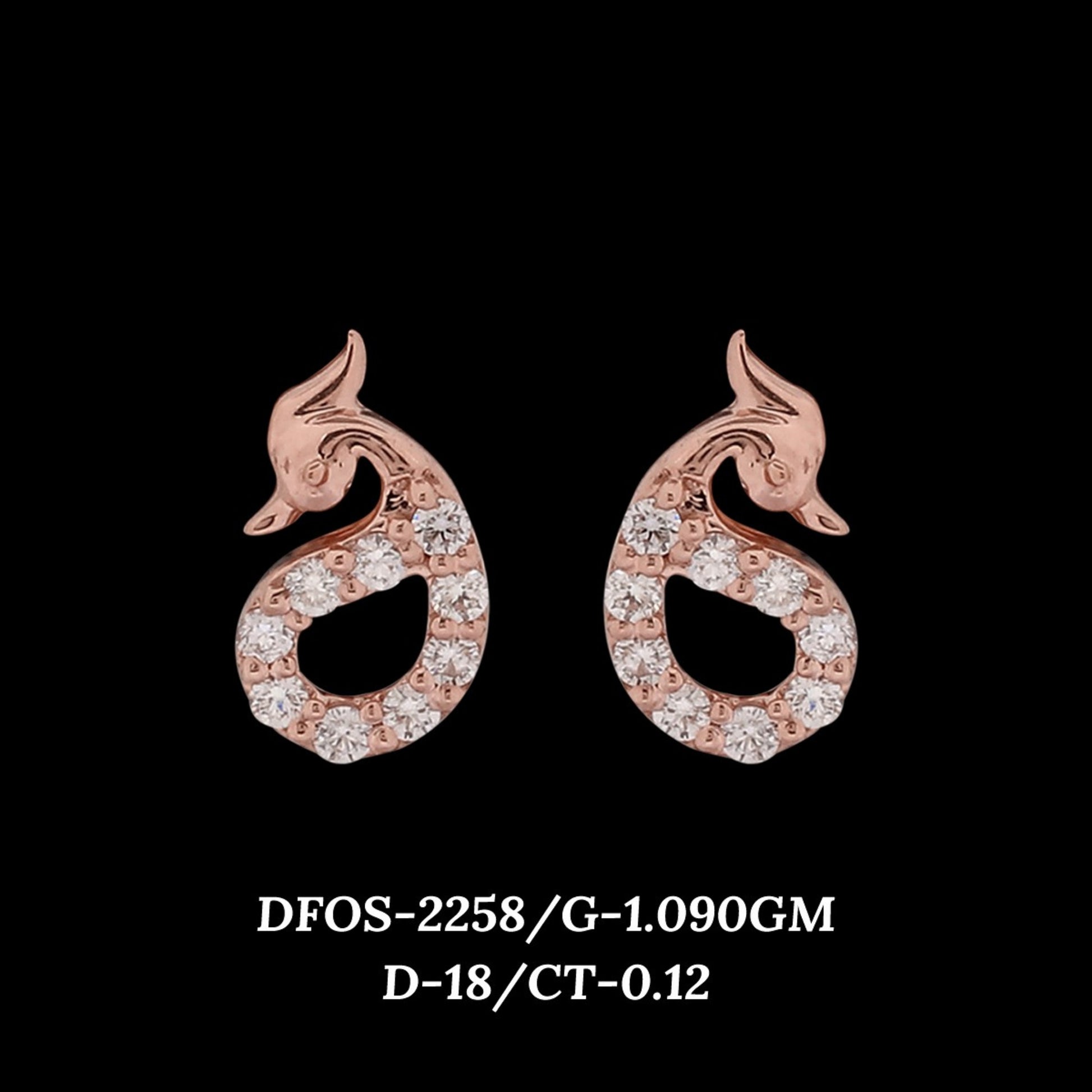 Diamond EARRING With 1.09 Gms of 18 Kt Gold and 0.12 Cts of Certified Natural Diamonds Code: MJ26ER382