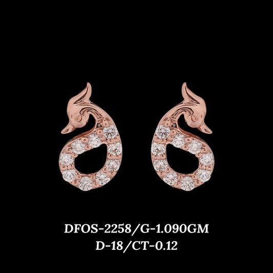 Diamond EARRING With 1.09 Gms of 18 Kt Gold and 0.12 Cts of Certified Natural Diamonds Code: MJ26ER382