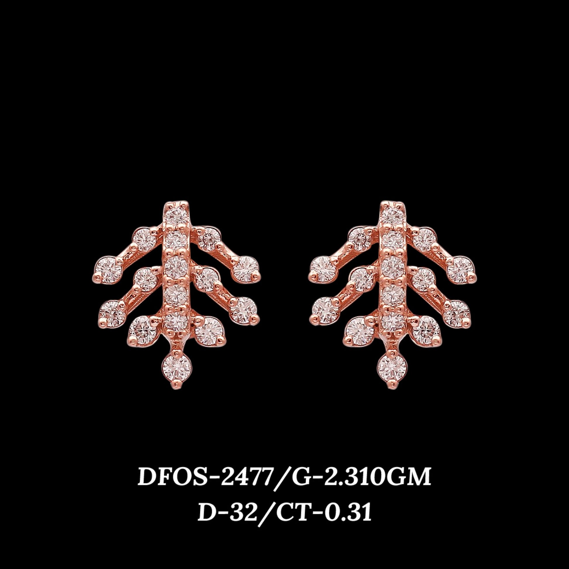 Diamond EARRING With 2.31 Gms of 18 Kt Gold and 0.31 Cts of Certified Natural Diamonds Code: MJ26ER460