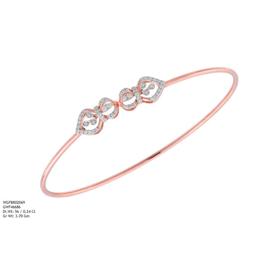Diamond BANGLE With 3.7 Gms of 18 Kt Gold and 0.24 Cts of Certified Natural Diamonds Code: MJ26BG715