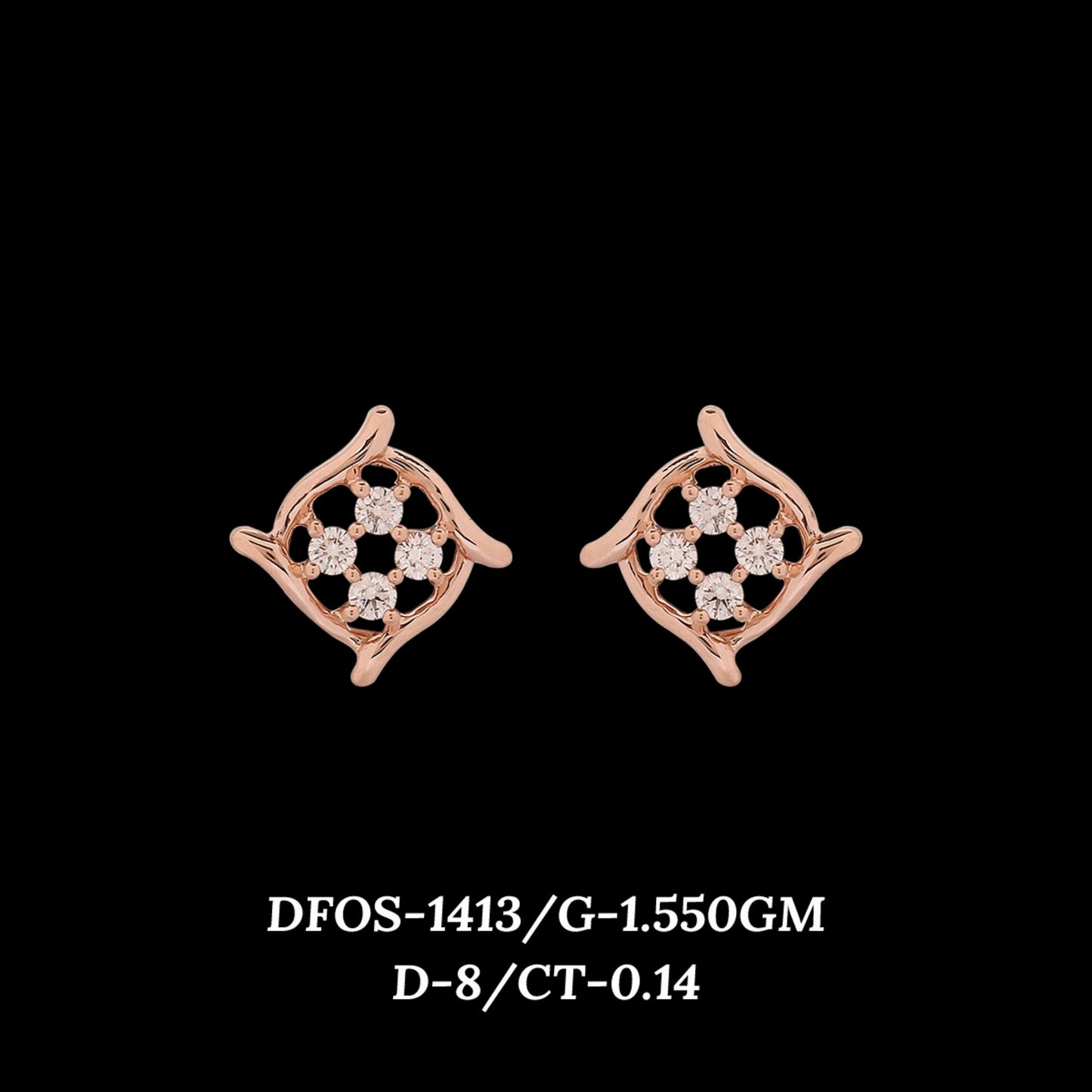 Diamond EARRING With 1.55 Gms of 18 Kt Gold and 0.14 Cts of Certified Natural Diamonds Code: MJ26ER187
