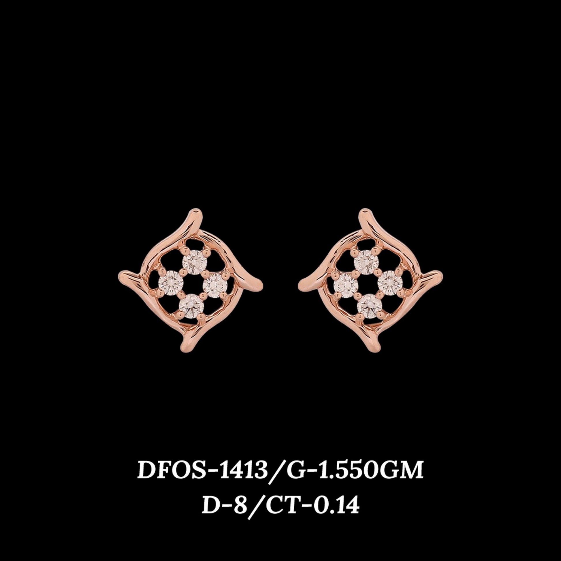 Diamond EARRING With 1.55 Gms of 18 Kt Gold and 0.14 Cts of Certified Natural Diamonds Code: MJ26ER187