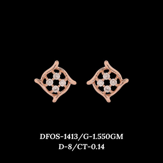 Diamond EARRING With 1.55 Gms of 18 Kt Gold and 0.14 Cts of Certified Natural Diamonds Code: MJ26ER187