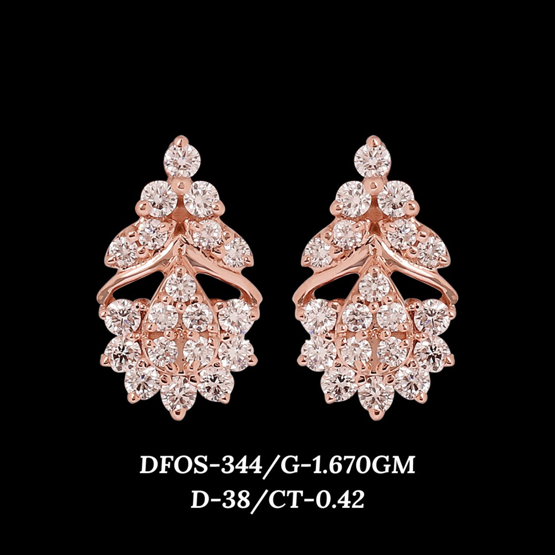 Diamond EARRING With 1.67 Gms of 18 Kt Gold and 0.42 Cts of Certified Natural Diamonds Code: MJ26ER505