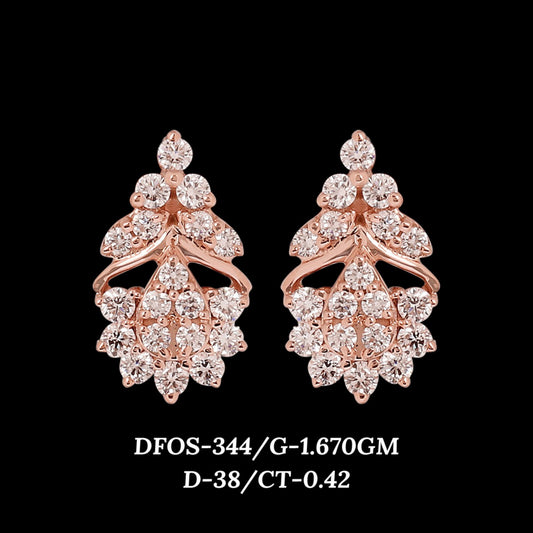 Diamond EARRING With 1.67 Gms of 18 Kt Gold and 0.42 Cts of Certified Natural Diamonds Code: MJ26ER505