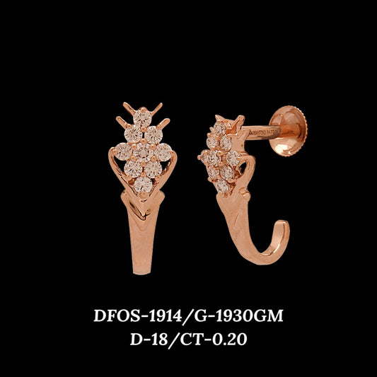 Diamond EARRING With 1.93 Gms of 18 Kt Gold and 0.2 Cts of Certified Natural Diamonds Code: MJ26ER310