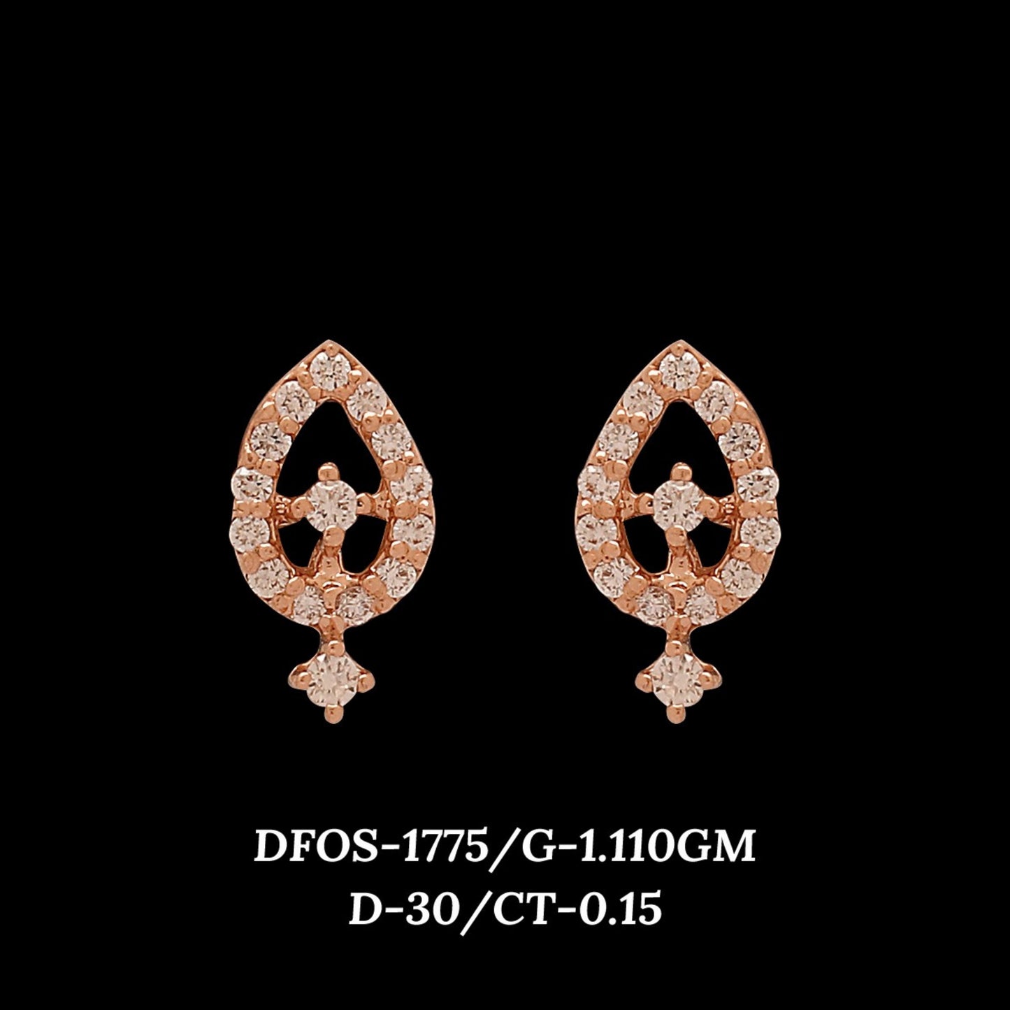Diamond EARRING With 1.11 Gms of 18 Kt Gold and 0.15 Cts of Certified Natural Diamonds Code: MJ26ER267