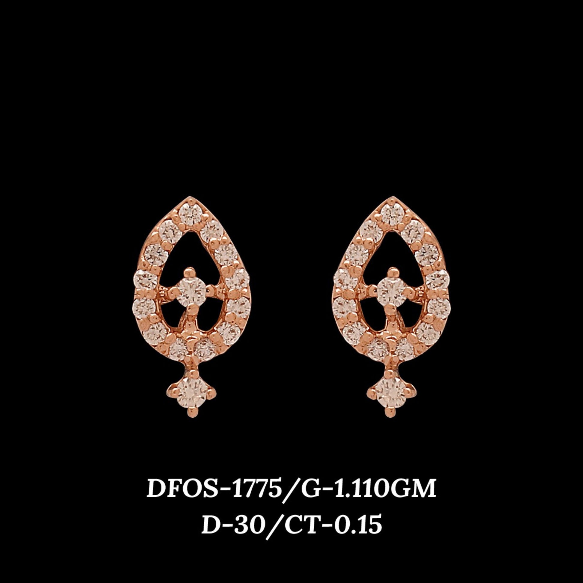 Diamond EARRING With 1.11 Gms of 18 Kt Gold and 0.15 Cts of Certified Natural Diamonds Code: MJ26ER267