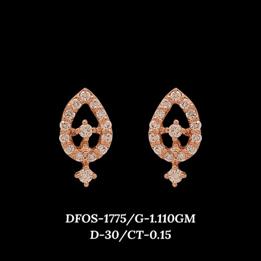 Diamond EARRING With 1.11 Gms of 18 Kt Gold and 0.15 Cts of Certified Natural Diamonds Code: MJ26ER267