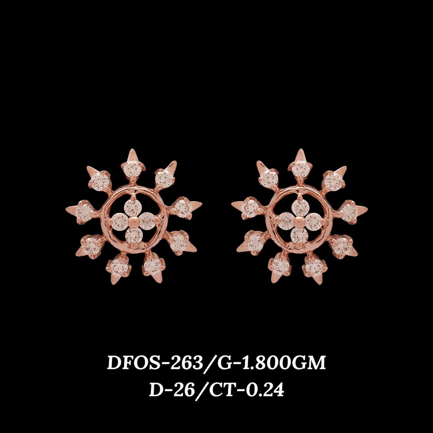 Diamond EARRING With 1.8 Gms of 18 Kt Gold and 0.24 Cts of Certified Natural Diamonds Code: MJ26ER495