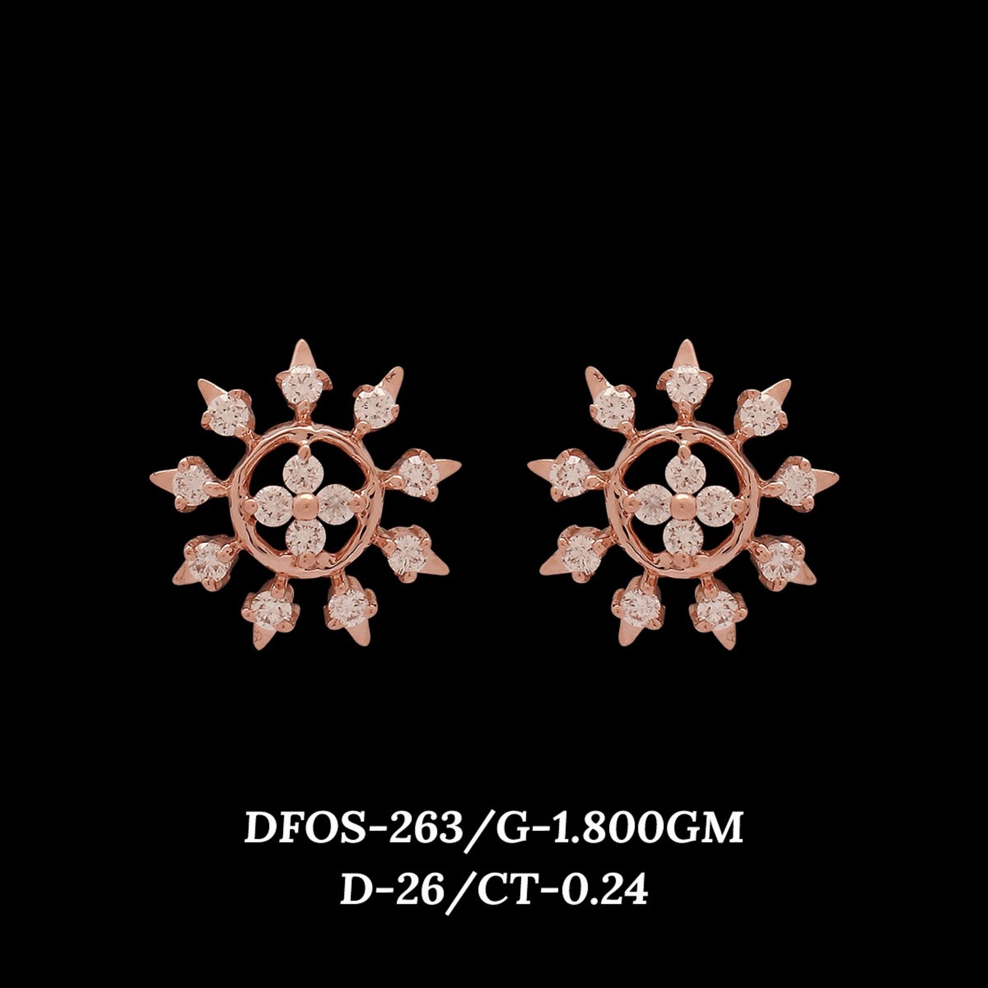 Diamond EARRING With 1.8 Gms of 18 Kt Gold and 0.24 Cts of Certified Natural Diamonds Code: MJ26ER495