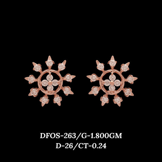 Diamond EARRING With 1.8 Gms of 18 Kt Gold and 0.24 Cts of Certified Natural Diamonds Code: MJ26ER495