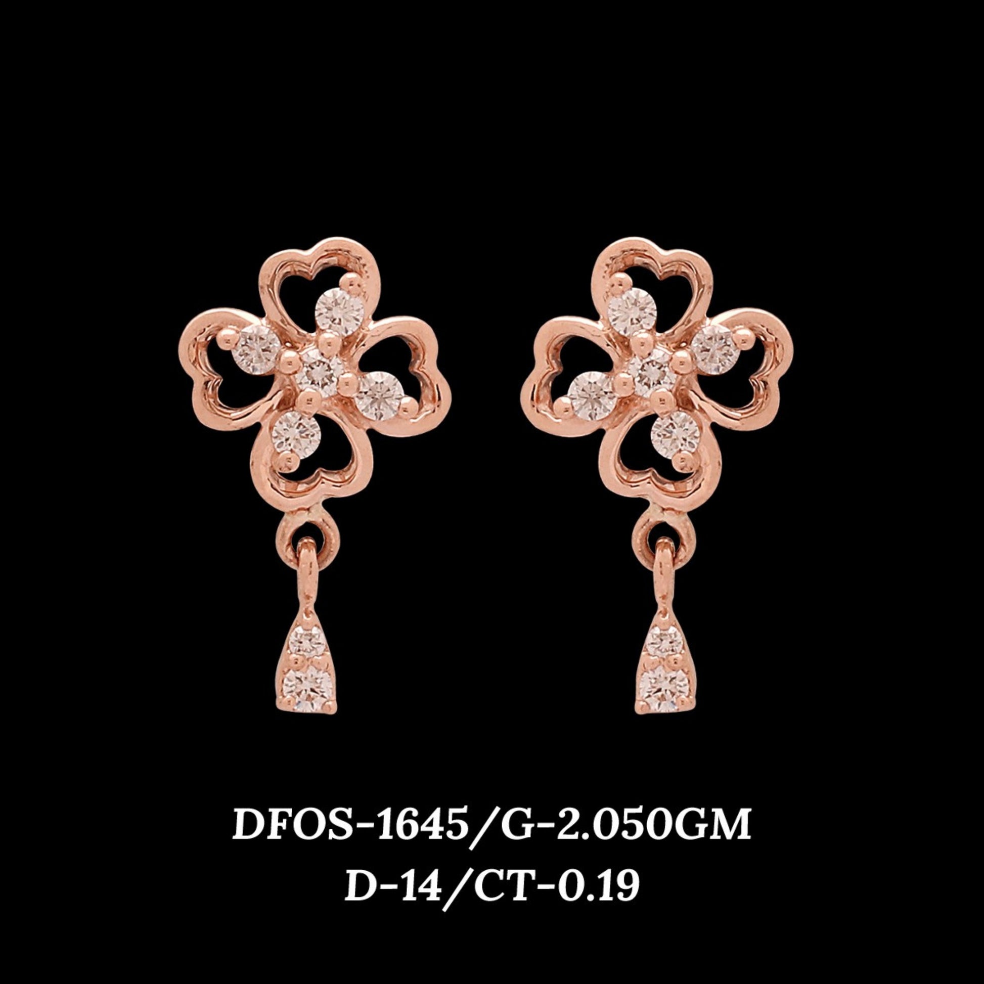 Diamond EARRING With 2.05 Gms of 18 Kt Gold and 0.19 Cts of Certified Natural Diamonds Code: MJ26ER229